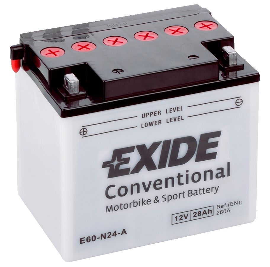 EXIDE E60-N24-A 12V CONVENTIONAL MOTORCYCLE BATTERY