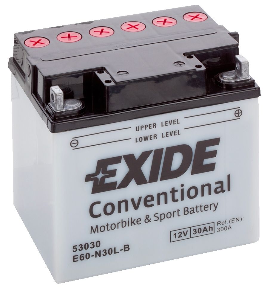 EXIDE E60-N30L-B 12V CONVENTIONAL MOTORCYCLE BATTERY