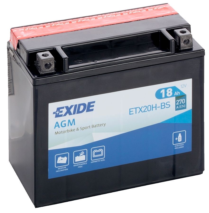 EXIDE ETX20H-BS 12V AGM MOTORCYCLE BATTERY