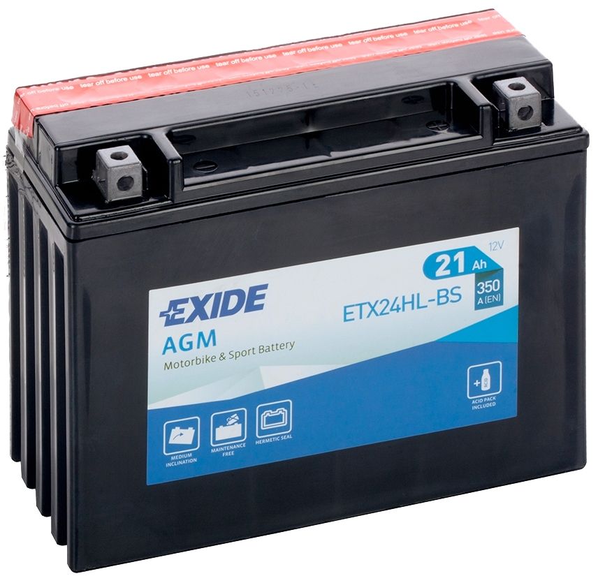 EXIDE ETX24HL-BS 12V AGM MOTORCYCLE BATTERY