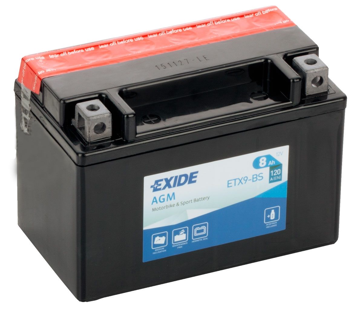EXIDE ETX9-BS 12V AGM MOTORCYCLE BATTERY