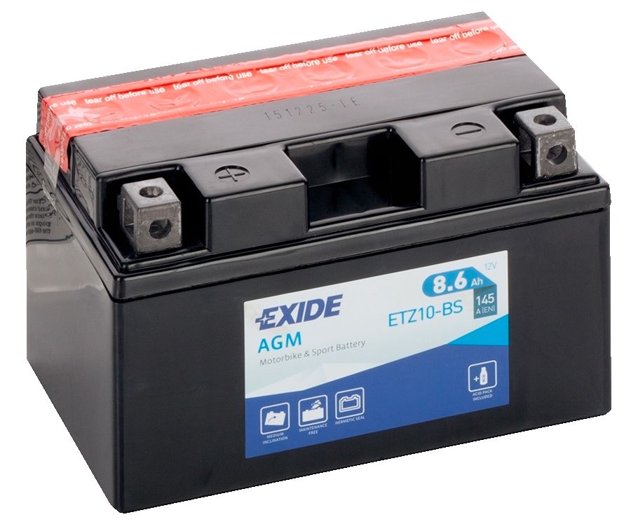 EXIDE ETZ10-BS 12V AGM MOTORCYCLE BATTERY