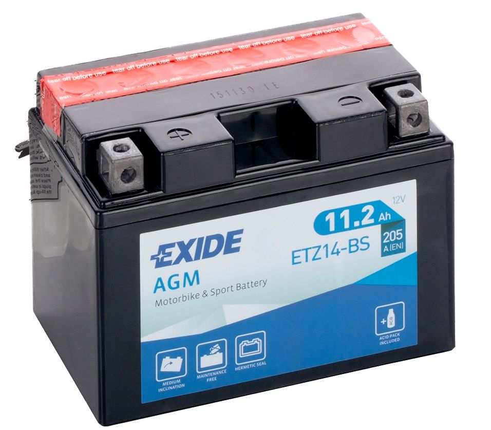 EXIDE ETZ14-BS 12V AGM MOTORCYCLE BATTERY