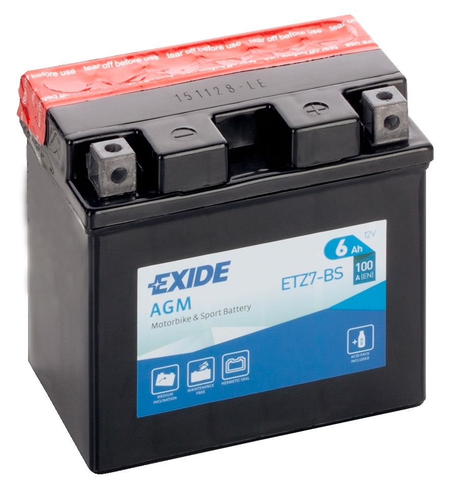 EXIDE ETZ7-BS 12V AGM MOTORCYCLE BATTERY