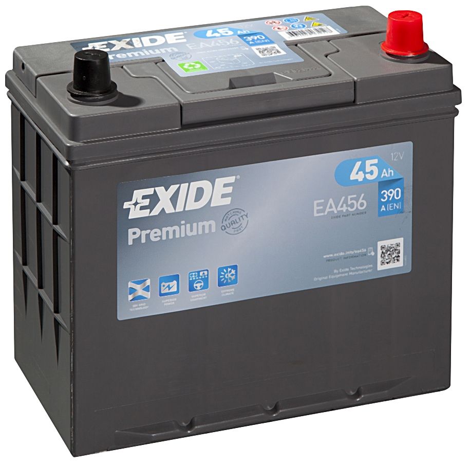 AKUMULATOR SAMOCHODOWY EXIDE EA456 PREMIUM 45Ah 390A TYP: 154