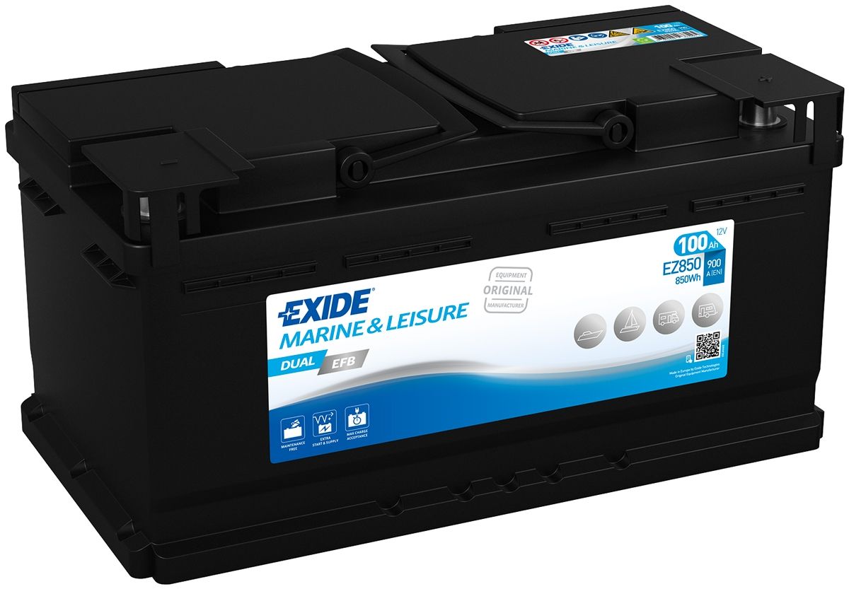 EXIDE EZ850 MARINE LEISURE DUAL EFB BATTERY