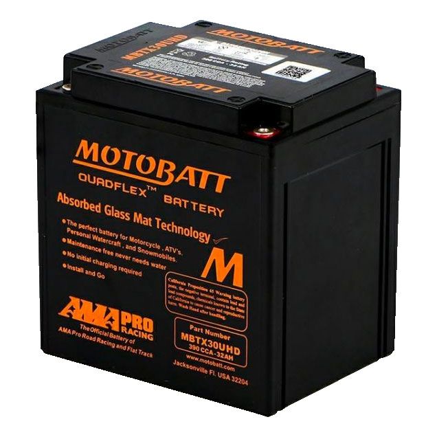 MOTOBATT MBTX30UHD QUADFLEX AGM BIKE BATTERY 12V 32AH