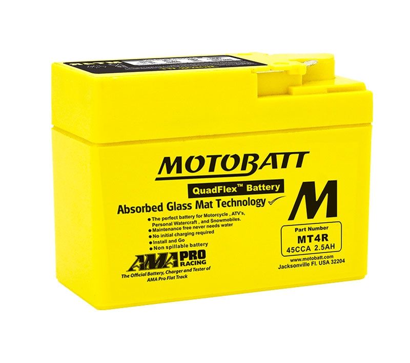 MOTOBATT MT4R QUADFLEX AGM BIKE BATTERY 12V 2.5AH