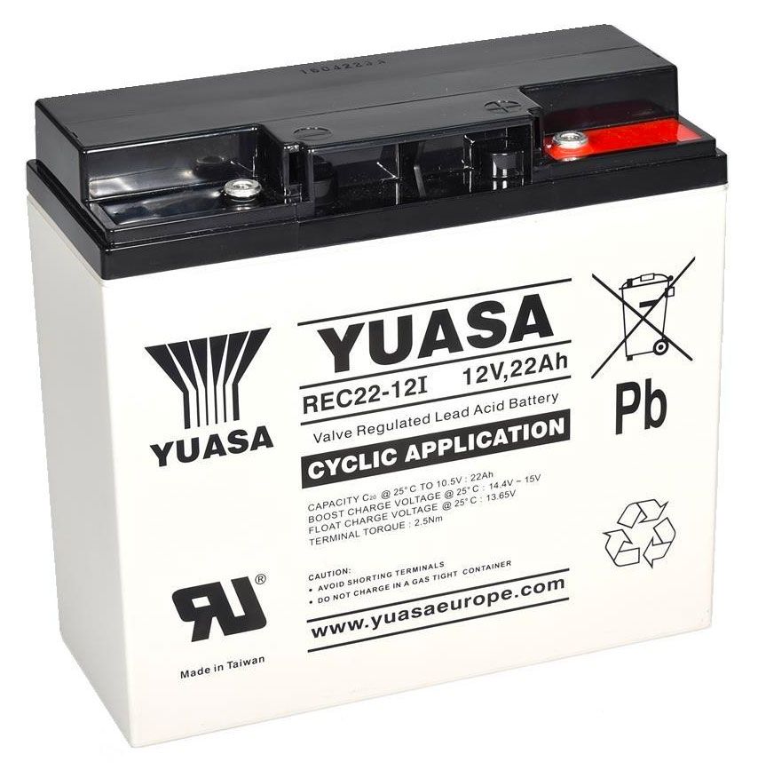 YUASA REC22-12 REC-VRLA CYCLIC/GOLF BATTERY 12V 22AH REC22-12I
