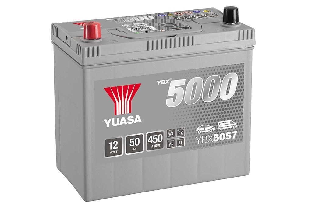 YUASA YBX5057 CAR BATTERY 50Ah 450A TYPE: 057