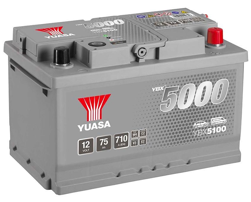 YUASA YBX5100 CAR BATTERY 75Ah 710A TYPE: 100